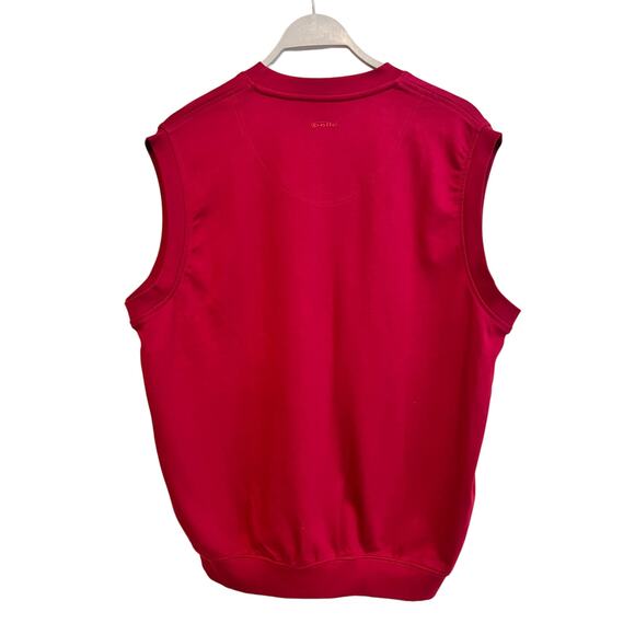 Bollé Men’s Golf Red Fine Pima Cotton V Neck Vest Size: Large - Picture 2 of 5